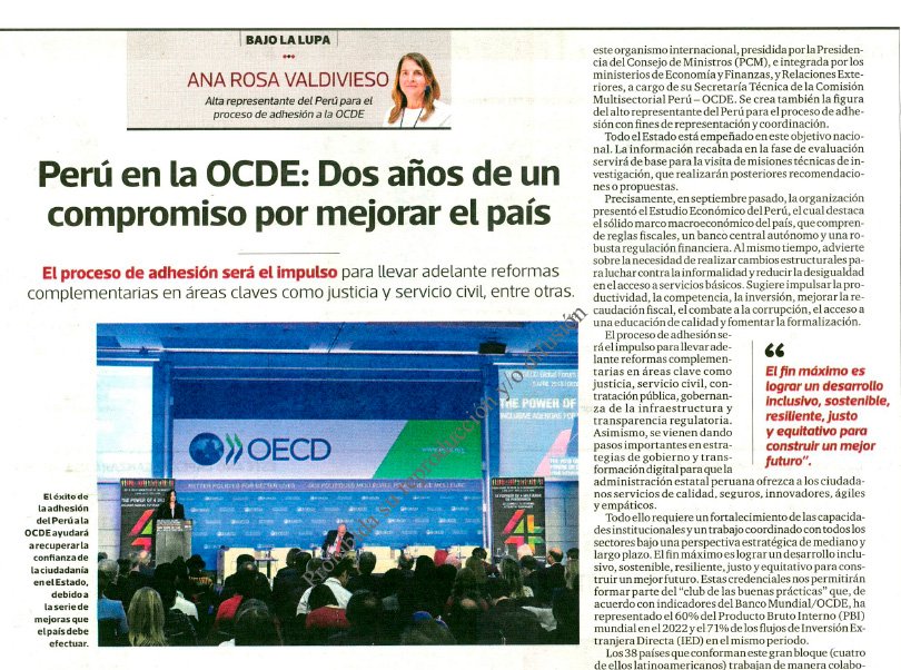 Perú en la OCDE: dos años de un compromiso por mejorar el país