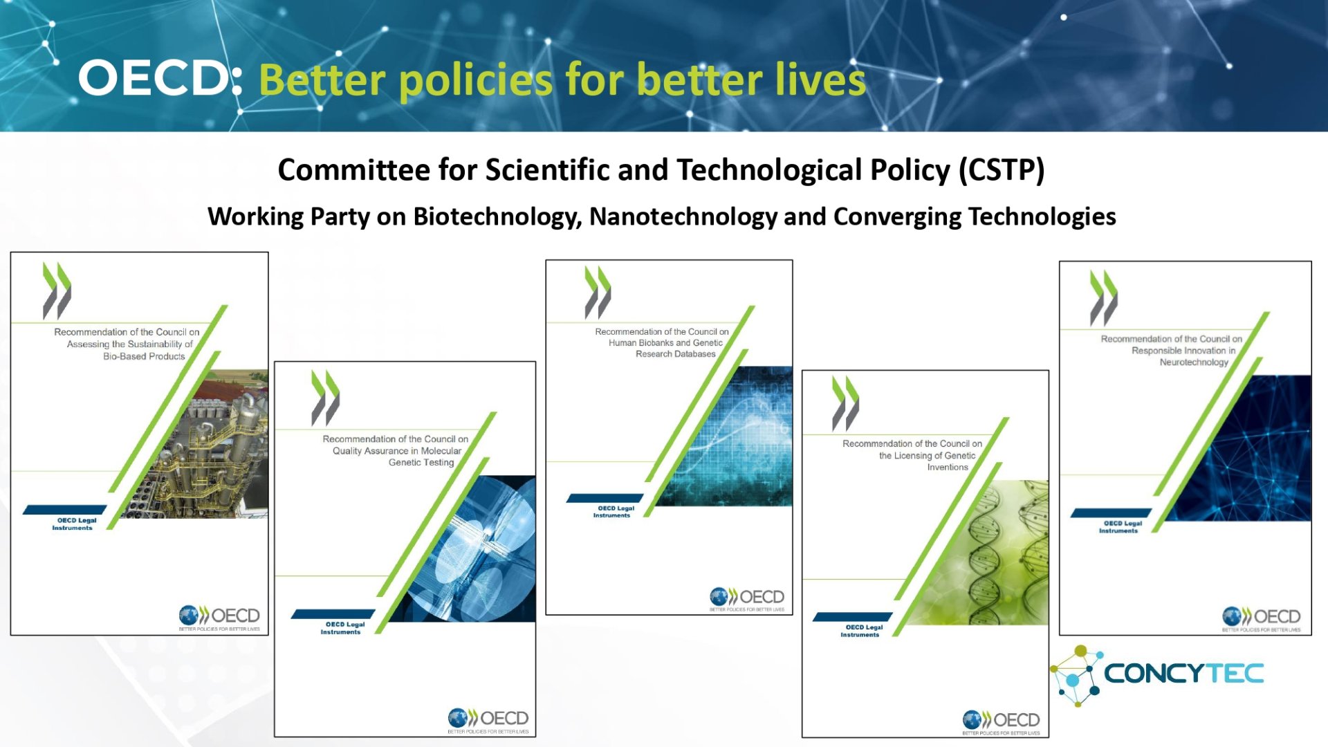 CONCYTEC presenta las recomendaciones de la OCDE en materia de Biotecnología, Nanotecnología y Tecnologías Convergentes (BNCT)